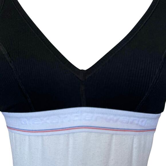 3 pk Alexander Wang bralette triangle ribbed jersey V neck monogram band S small - Picture 8 of 13